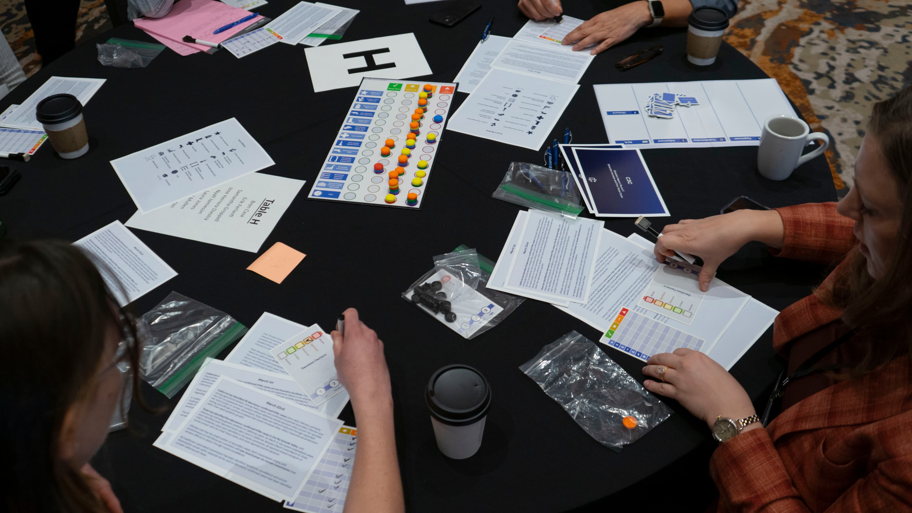 Board game simulation in progress
