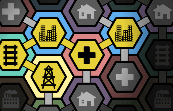 Power-up the City mini-game hex grid gameplay screenshot